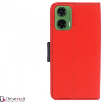 Telone atverčiamas dėklas su skyreliais - raudonas (Motorola Moto G35)